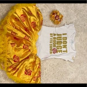 Disney Collection Tutu Couture BELLE  2PC Set.